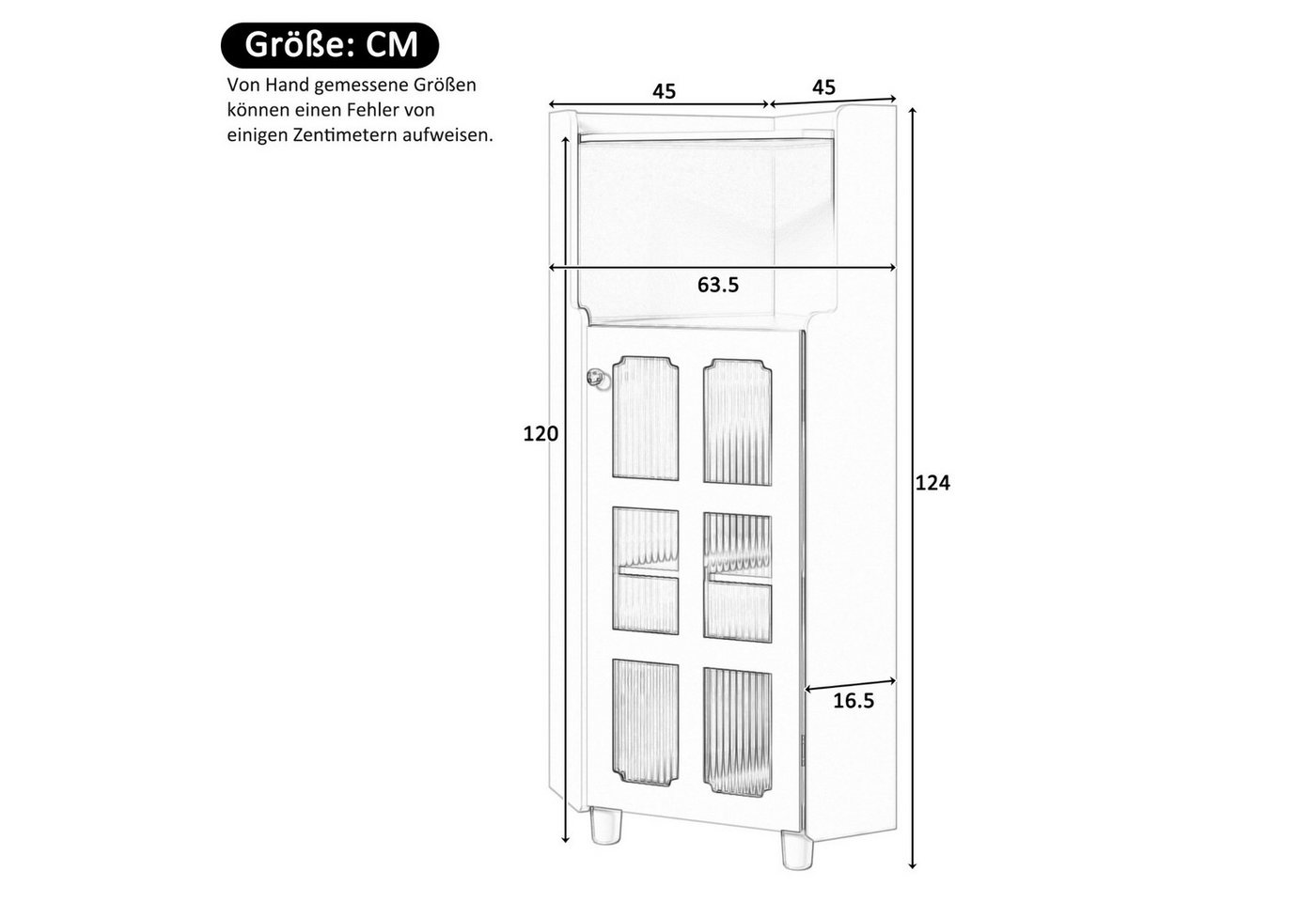 Celya Vitrine Eck-Schrank mit Lackoberfläche & LED-Beleuchtung (63.5*124cm, Weiß, für Wohnzimmer, Bücherregal, Badezimmer) Moderne Eck-Kommode mit App-Steuerung – Bild 2 von 5