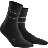 CEP Damen Reflective Mid Cut Socks, Größe II in Schwarz