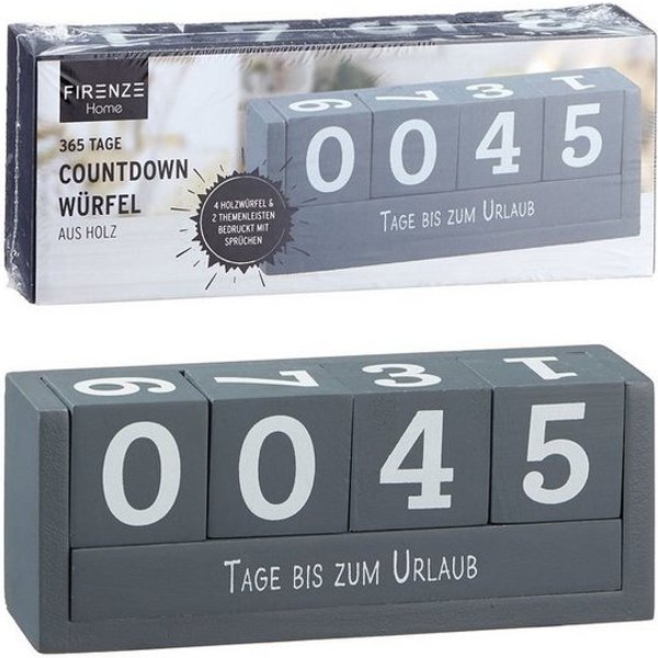 CEPEWA Countdown Kalender Countdownwürfel Holz Urlaub Weihnachten Geburtstag