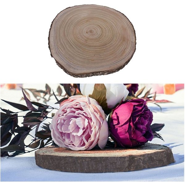 CEPEWA Dekoschale Baumscheibe 44,5x2,5cm Paulownia Holzscheibe Holzplatte Holzmaserung