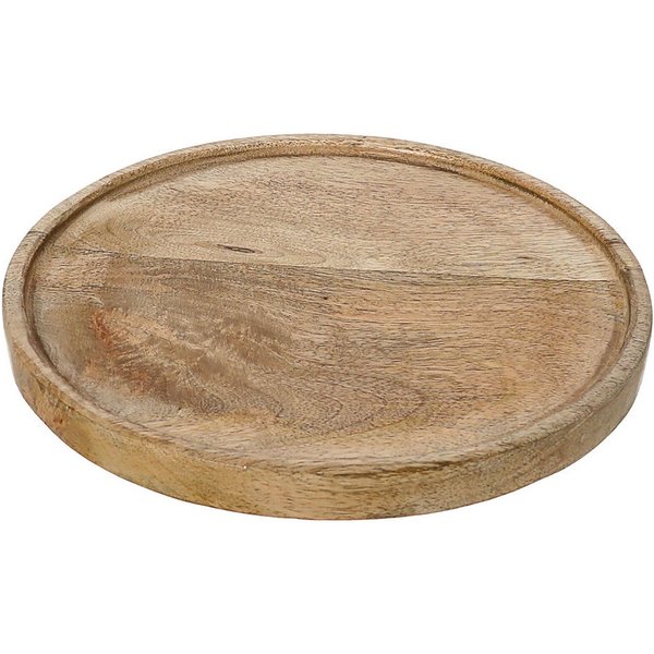 CEPEWA Dekoteller Dekoteller Ø25x2,5cm Mangoholz rund Dekoschale Naturprodukt rustikal