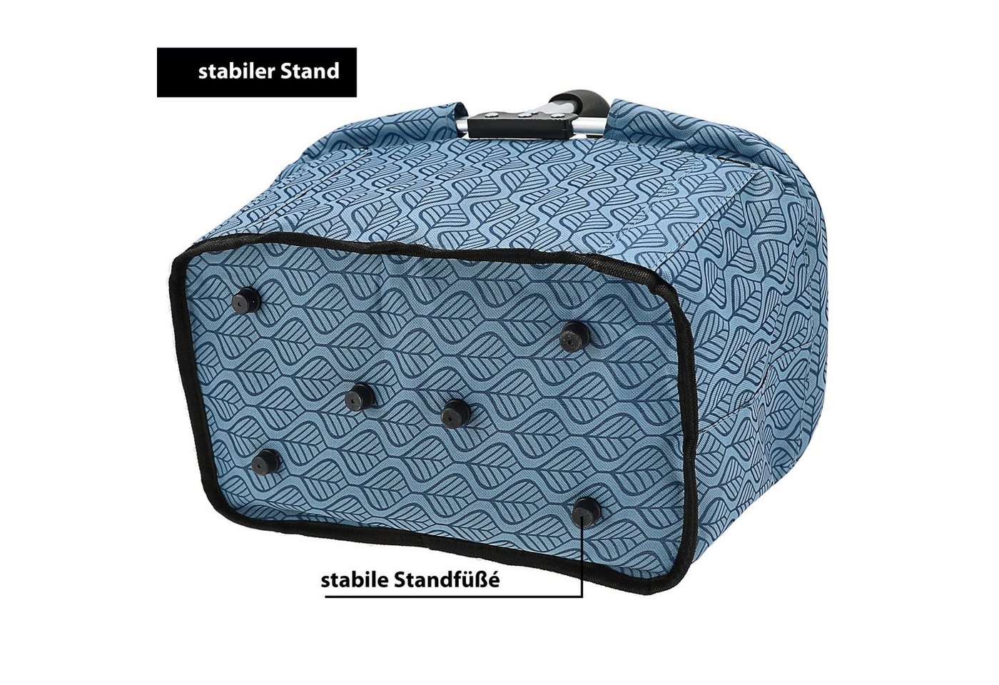 CEPEWA Einkaufskorb Einkaufskorb faltbar schwarz Alu Polyester 600D 42x40x28cm Korb Griff – Bild 5 von 5