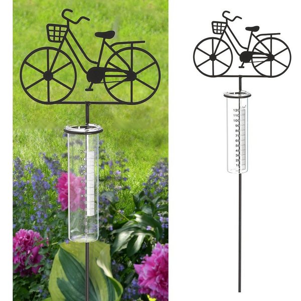 CEPEWA Gartenstecker Gartenstecker Regenmesser Fahrrad