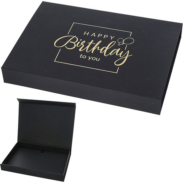 CEPEWA Geschenkbox Geschenkverpackung 'Happy Birthday' Magnetverschluss 32x4,5x23cm weiß