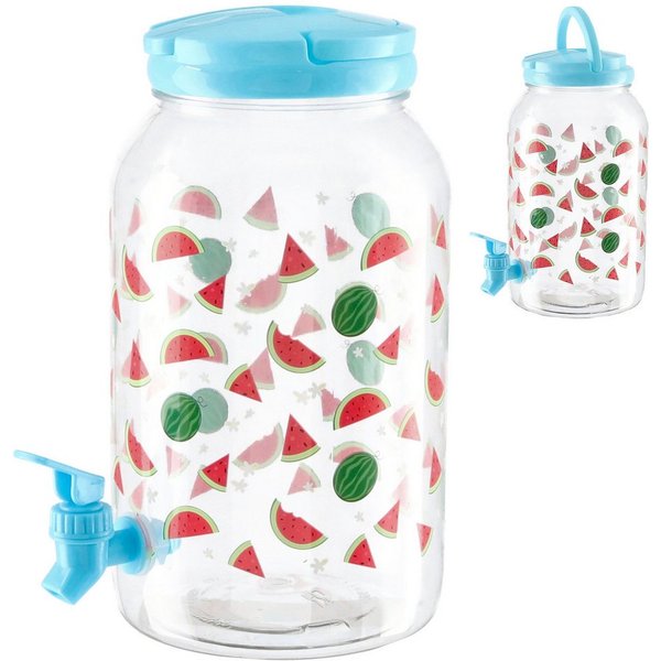 CEPEWA Getränkespender Getränkespender Zapfhahn Tragegriff Melonen PP blau 14x27cm 4 Liter