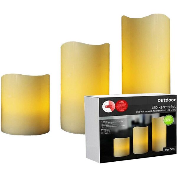 CEPEWA LED-Kerze 3x Kerze, batteriebetrieben (ja)