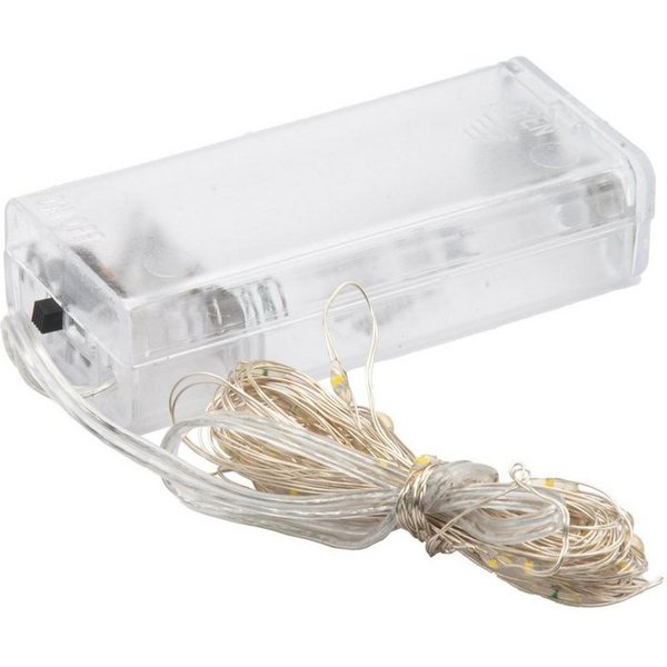CEPEWA Lichterkette LED Lichterkette Timer Micro Warmweiß LED, Drahtlicht, Mikro, Batterie, 10, 20, 40
