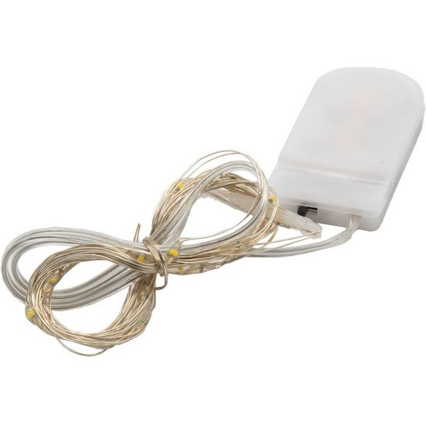 CEPEWA Lichterkette LED Lichterkette Timer Micro Warmweiß LED, Drahtlicht, Mikro, Batterie, 10, 20, 40