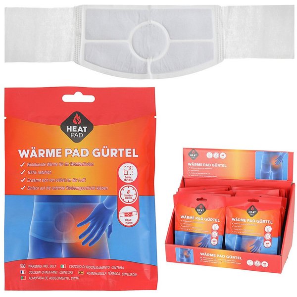 CEPEWA Thermo-Gurt Wärmepad Gürtel 24er Display Polyester Aktivkohle Eisenpulver 8h Wärme