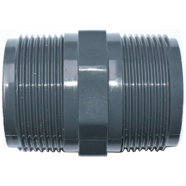 Cepex Steckfitting PVC Fitting, Doppelnippel 1 1/2 Zoll, PVC-U AG x AG, Rohrverbinder