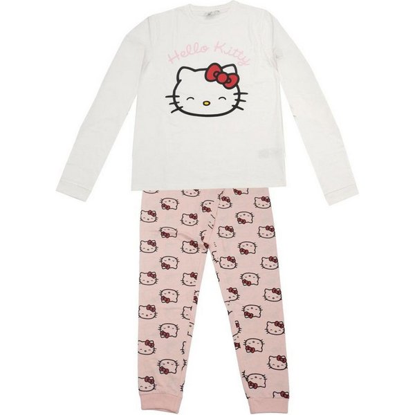 Cerda Pyjama Hello Kitty Damen lang Baumwollmix Single Jersey Schlafanzug