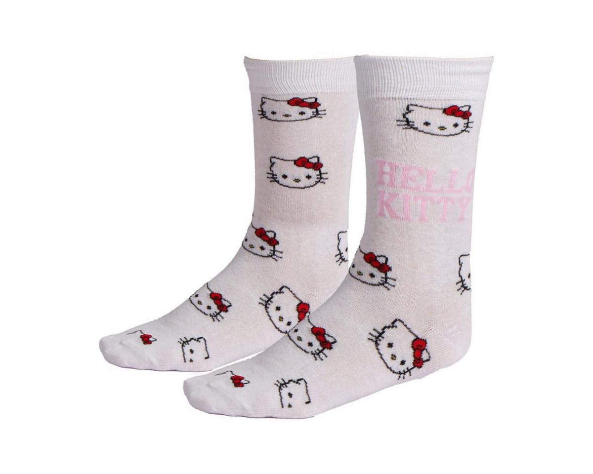 Cerda Socken Hello Kitty Ein-Paar Baumwollsocken, Freizeit- und Alltagssocken 36-43 – Bild 2 von 2