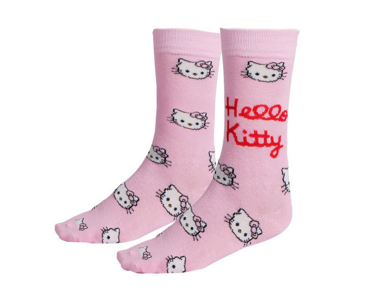 Cerda Socken Hello Kitty Ein-Paar Baumwollsocken Alltagssocken 36-43 – Bild 2 von 2