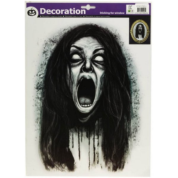 CHAKS Dekoobjekt Halloween Fensterbild 'Schreiende Geisterfrau' - 2