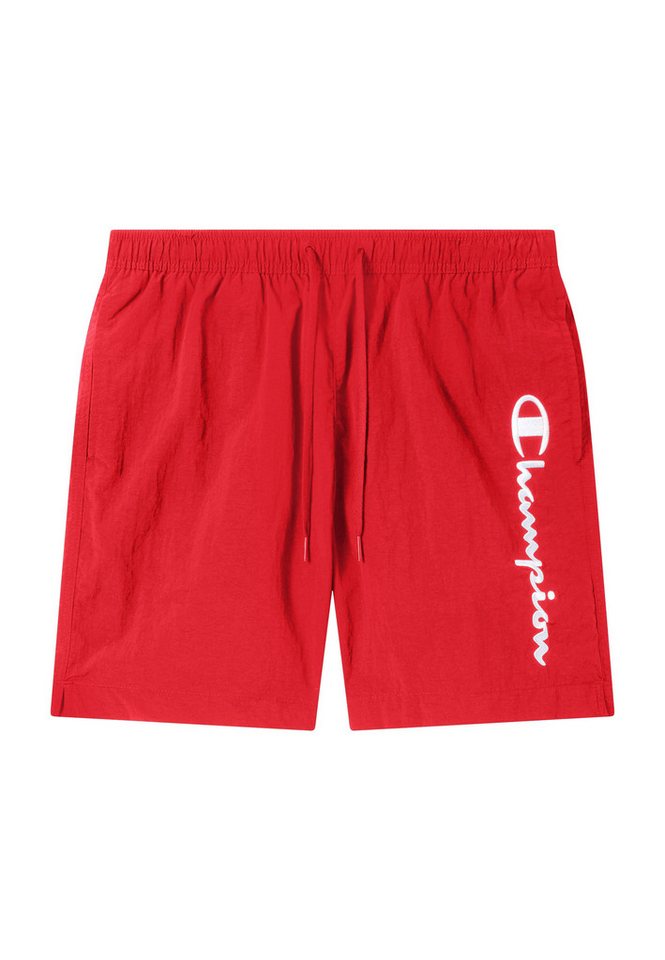 Champion Badeshorts Beachshort Standard Fit mit Logostickerei, unifarben, pflegeleicht, schnell trocknend – Bild 5 von 5