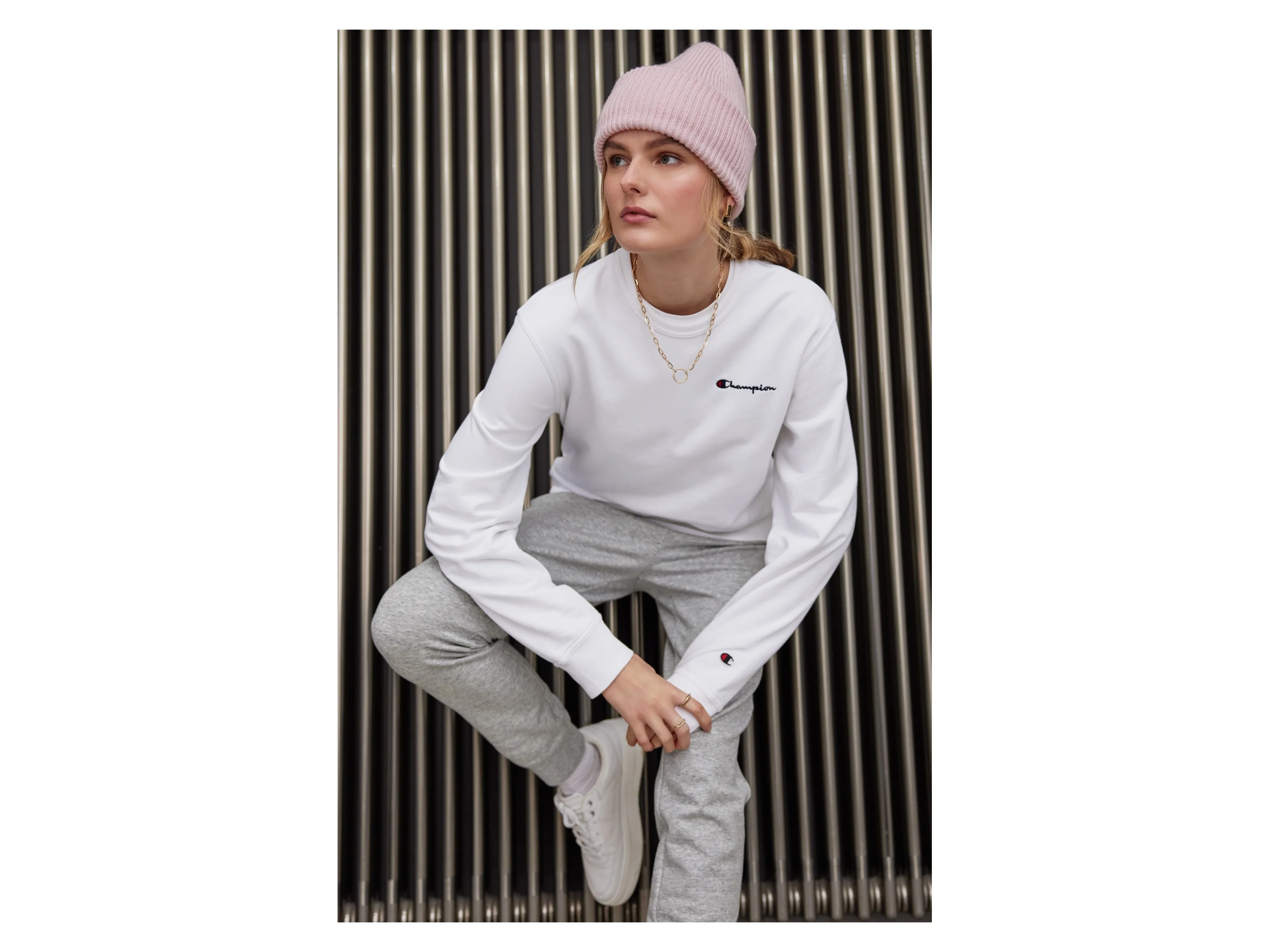 CHAMPION Damen Sweatshirt (Weiß, S) – Bild 2 von 4