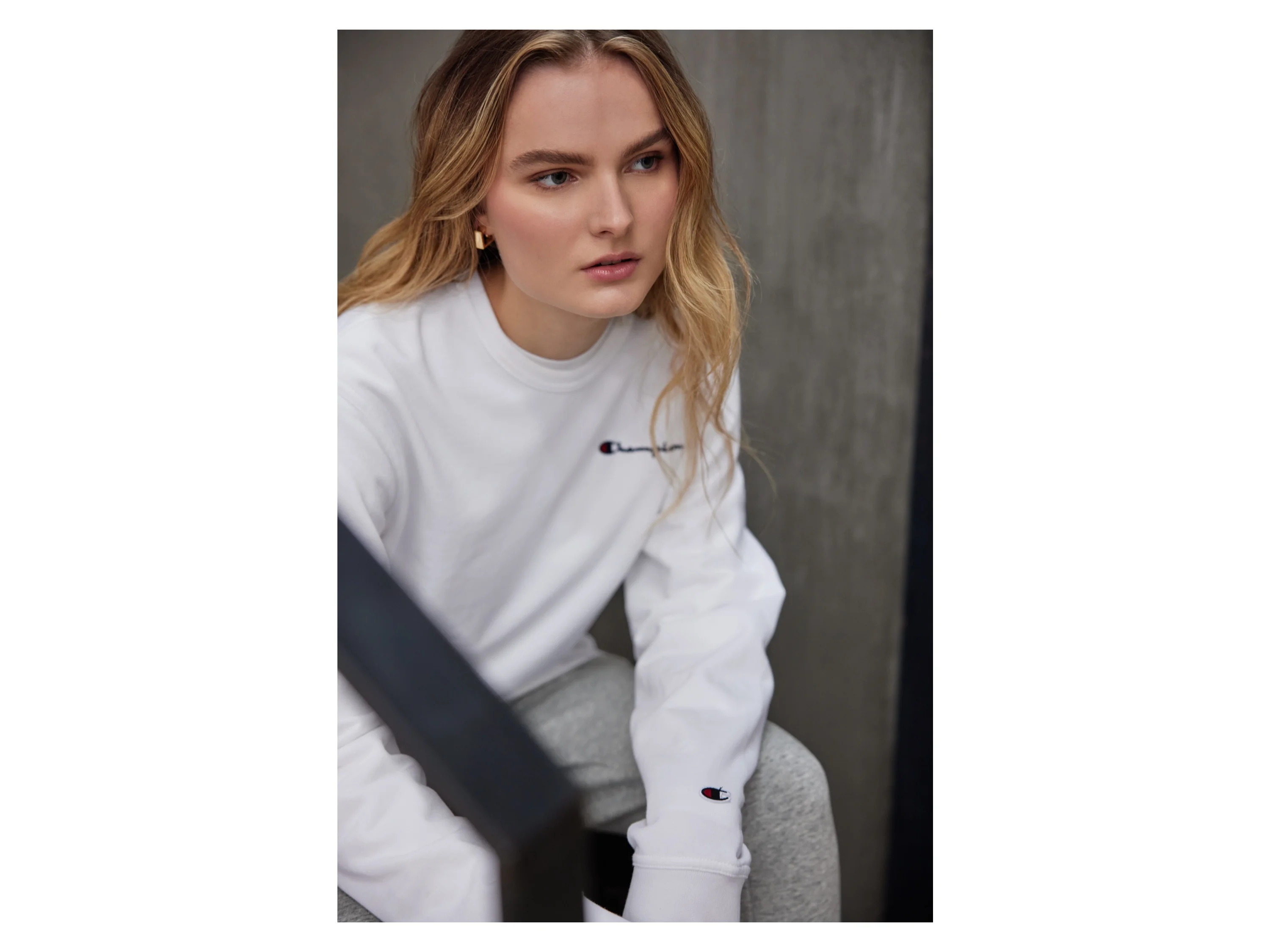 CHAMPION Damen Sweatshirt (Weiß, XS) – Bild 3 von 4
