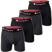 CHAMPION Champion Herren Boxershorts, 4er Pack - Baumwolle, Logobund, einfarbig, Größe S in Schwarz