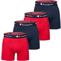 CHAMPION Champion Herren Boxershorts, 4er Pack - Baumwolle, Logobund, einfarbig, Größe S in Rot