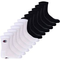 CHAMPION Champion Kinder Socken, 12er Pack - Crew Socken, einfarbig, Größe 31-34 in Schwarz