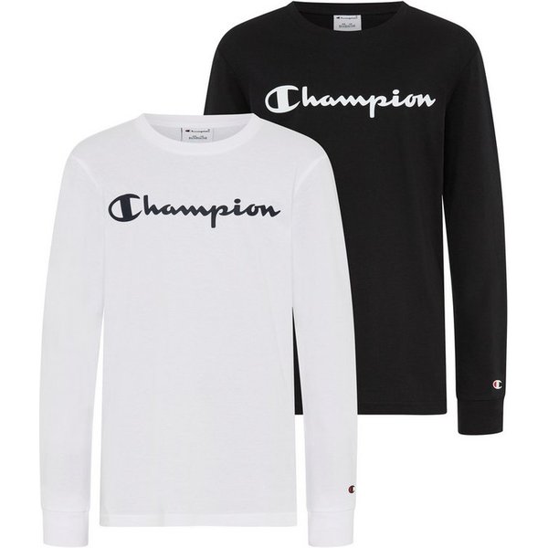 Champion Langarmshirt (Packung, 2-tlg) im Doppelpack, mit Rundhalsausschnitt, sportlich, aus Baumwolle