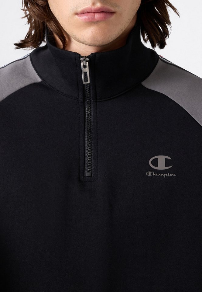 Champion Sweatshirt Sports-inspired Interlock Half Zip Sweatshirt with Tape detailing mit Reißverschluss, aus Baumwolle und Polyester, komfortabler Schnitt – Bild 3 von 5