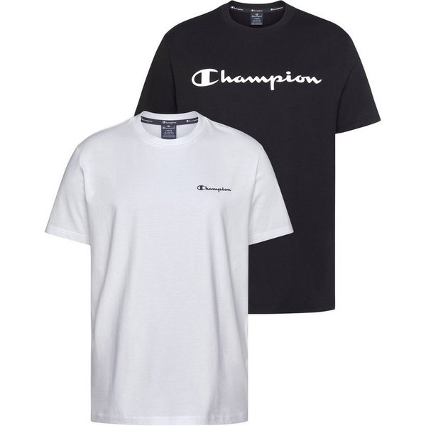 Champion T-Shirt (Packung, 2er-Pack) 2er-Pack, mit Rundhalsausschnitt, aus Baumwolle, Kurzarm