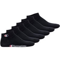CHAMPION Champion Unisex Socken, 6er Pack - Quarter Socken, Basic, Logo, Größe EU 35-38 in Schwarz