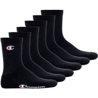 CHAMPION Champion Unisex Socken, 6 Paar - Crew Socken Basic, Größe EU 35-38 in Schwarz