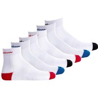 CHAMPION Champion Unisex Socken, 6 Paar - Crew Socken, Logo, Streifen, Größe EU 43-46 in Weiß