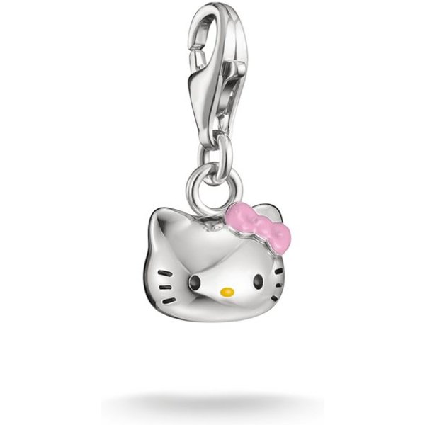 THOMAS SABO Charm-Einhänger THOMAS SABO ♡ Hello Kitty Charm mit pinker Schleife - Original, Emaille
