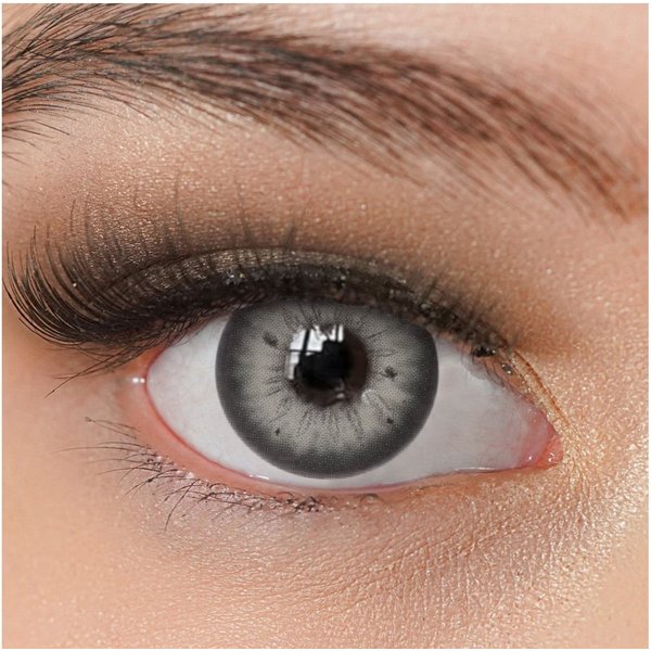 Charmiga Jahreslinsen Farbige Kontaktlinsen grau, Farblinsen ohne Stärke, Luxury Gray, Beauty