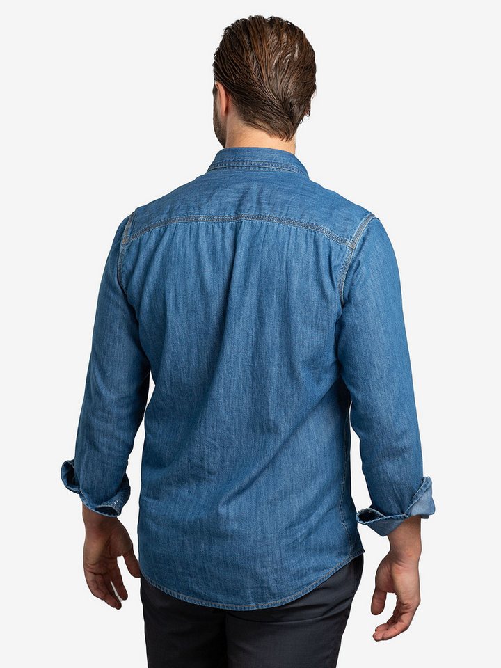 Checker Jeanshemd Dynasty Denim bluse longsleeve langarm – Bild 3 von 5