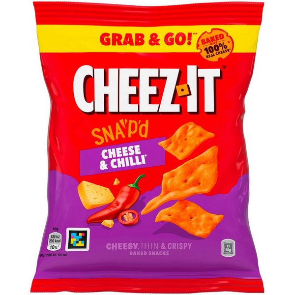 Cheez-It Knabberei, Cheez-It Cheese and Chili Grab and Go dünne Snacks Packung 40g