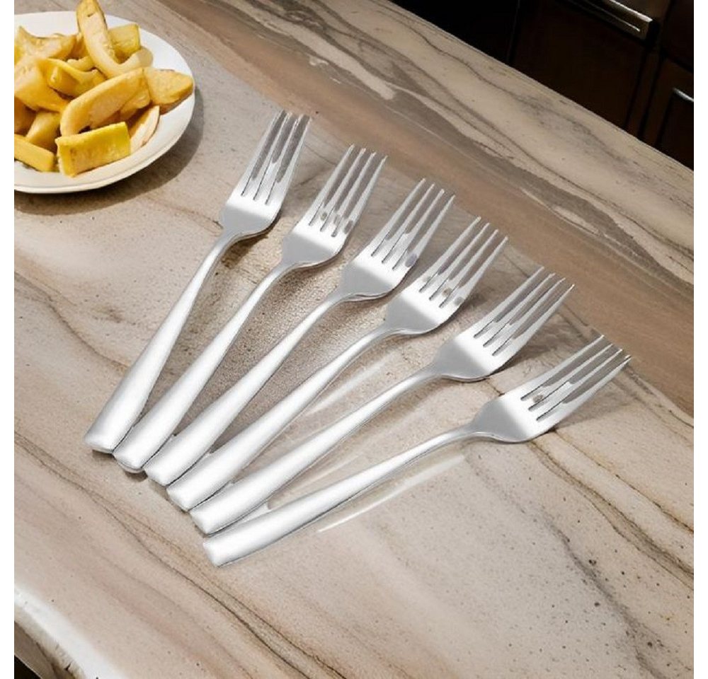 Cheffinger Besteck-Set Modernes 6er Set Menügabel - Besteck-Set aus hochwertigem Edelstahl, Edelstahl – Bild 2 von 5