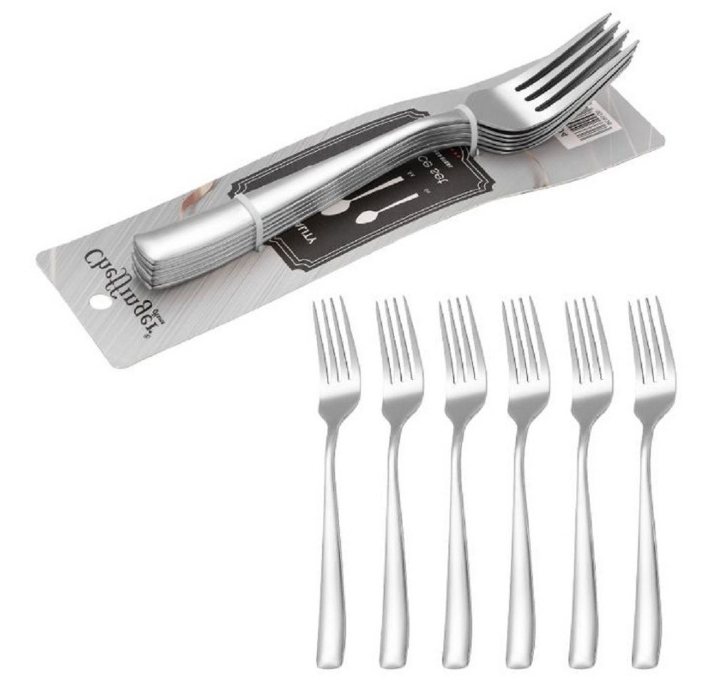 Cheffinger Besteck-Set Modernes 6er Set Menügabel - Besteck-Set aus hochwertigem Edelstahl, Edelstahl – Bild 5 von 5