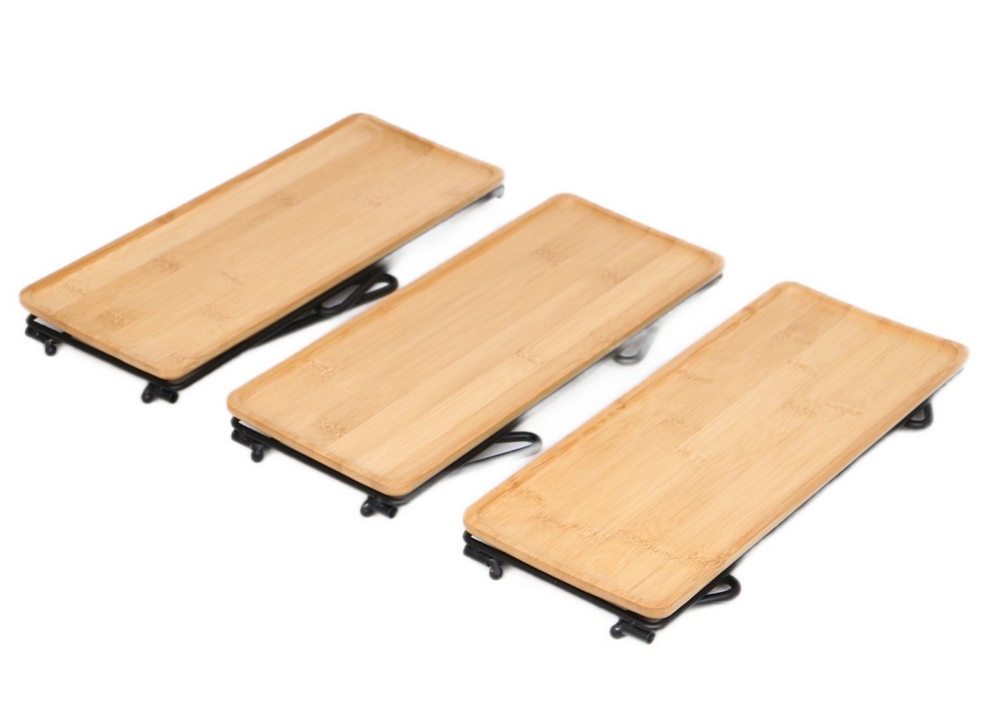 Cheffinger Dekotablett Serviertablett Tablett Set mit klappbaren Beinen Etagere 3tlg – Bild 3 von 5