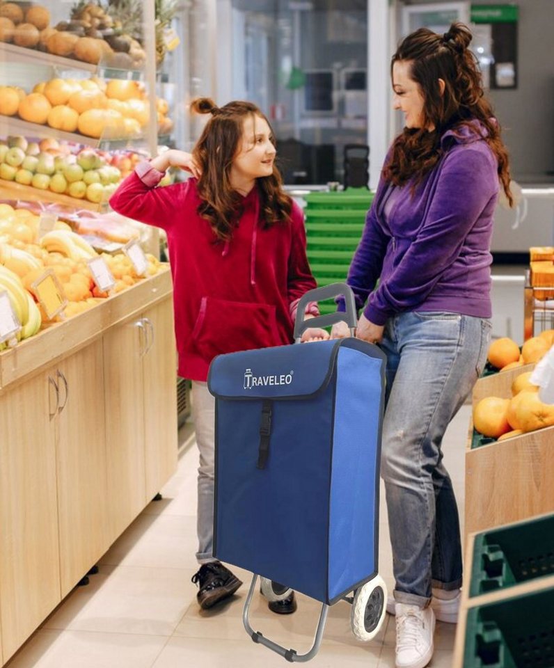 Cheffinger Einkaufstrolley 45L Einkauf Trolley Einkaufswagen Shopping Tasche Aluminium Stabil – Bild 4 von 4
