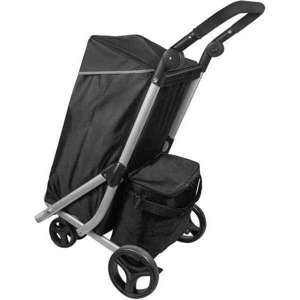 Cheffinger Einkaufstrolley 48L Einkaufswagen+12L Kühltasche Einkauf Trolley Aluminium Stabil Groß, Wasserdicht