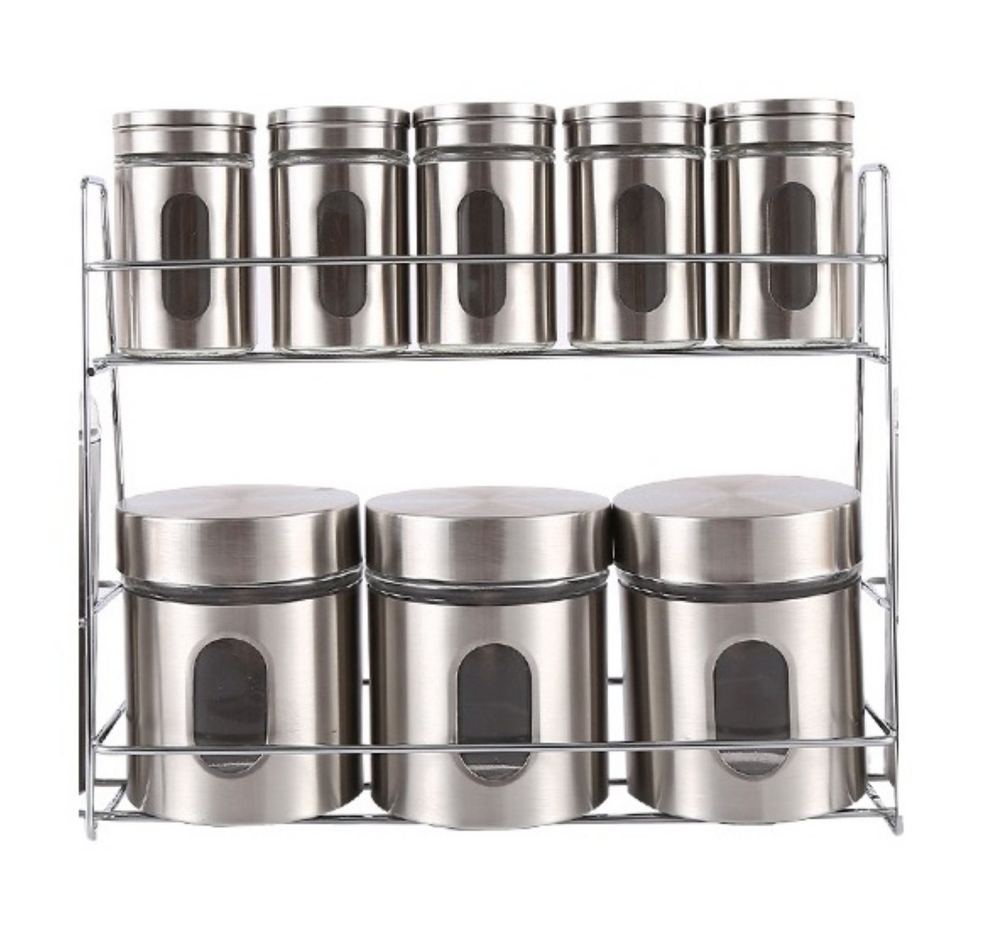 Cheffinger Gewürzständer 8-teiliges Set – Edelstahl Gewürzregal mit Gewürzbehälter, (8-tlg) – Bild 2 von 4