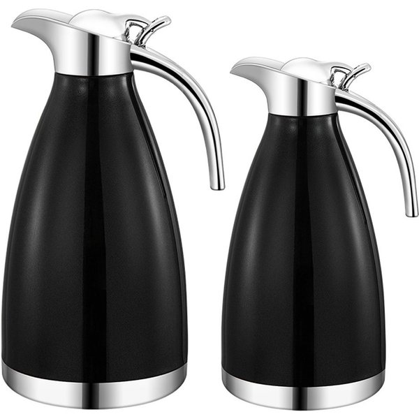 Cheffinger Isolierkanne 2er Set Edelstahl Thermoskanne Isolierkanne Thermosflasche Kaffeekanne