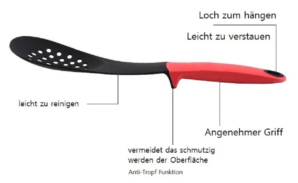 Cheffinger Kochbesteck-Set Küchenhelfer 7-teilig Spaghettiheber, Schöpfkelle, Pfannenwender (7-teiliges Set) – Bild 3 von 5