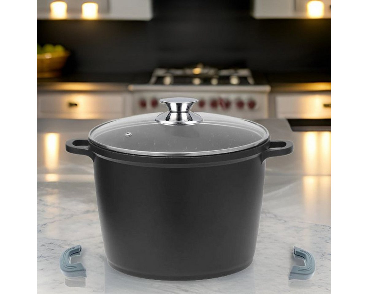 Cheffinger Kochtopf mit Glasdeckel & Silikongriffe, ø32 cm - 15 L - Antihaft, Aluminiumguss (1-tlg), Induktionsgeeignet, mit Glasdeckel – Bild 5 von 5