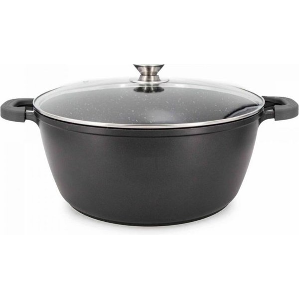 Cheffinger Kochtopf XXL mit Deckel ø44 cm mit Marmorbeschichtung ca. 23 L - Schwarz, (1-tlg)