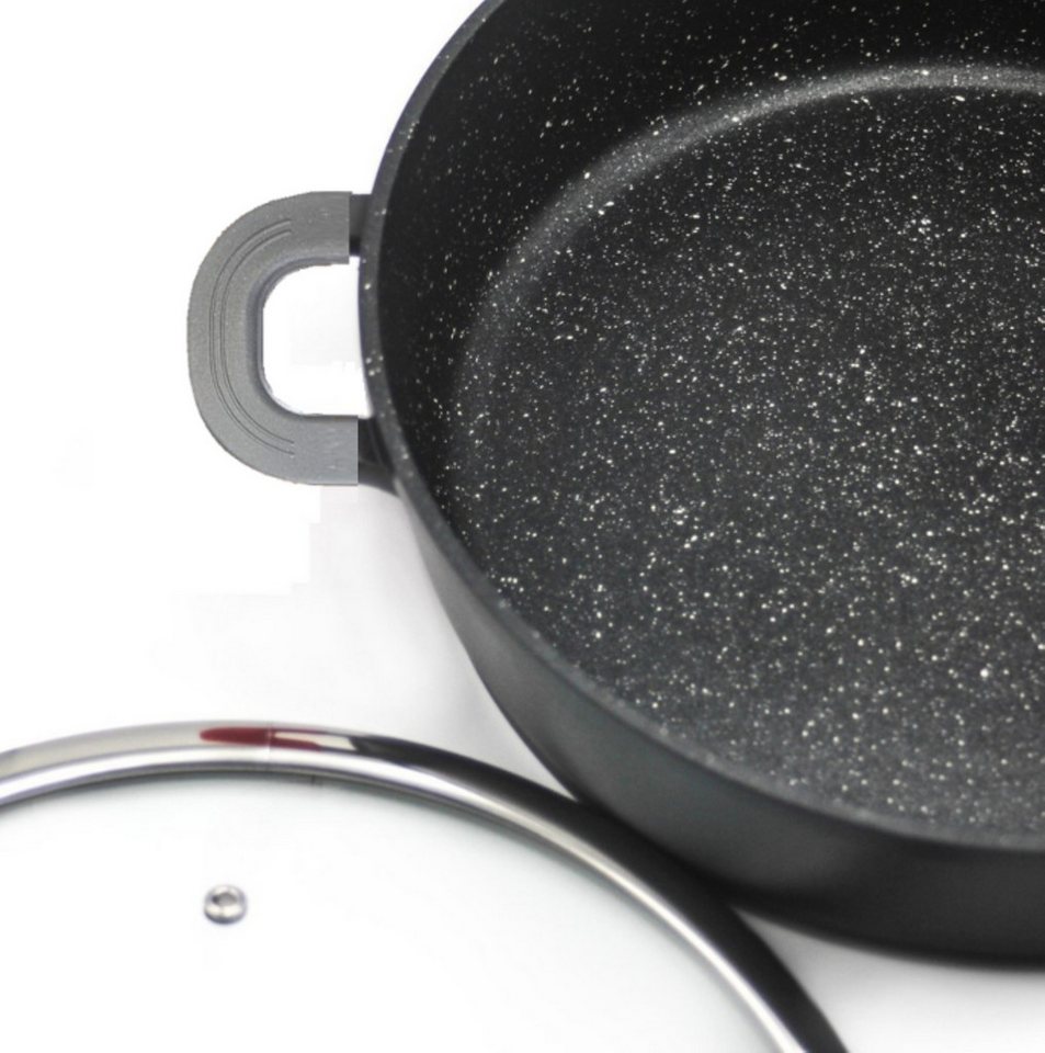 Cheffinger Kochtopf XXL mit Deckel ø44 cm mit Marmorbeschichtung ca. 23 L - Schwarz, (1-tlg) – Bild 3 von 5