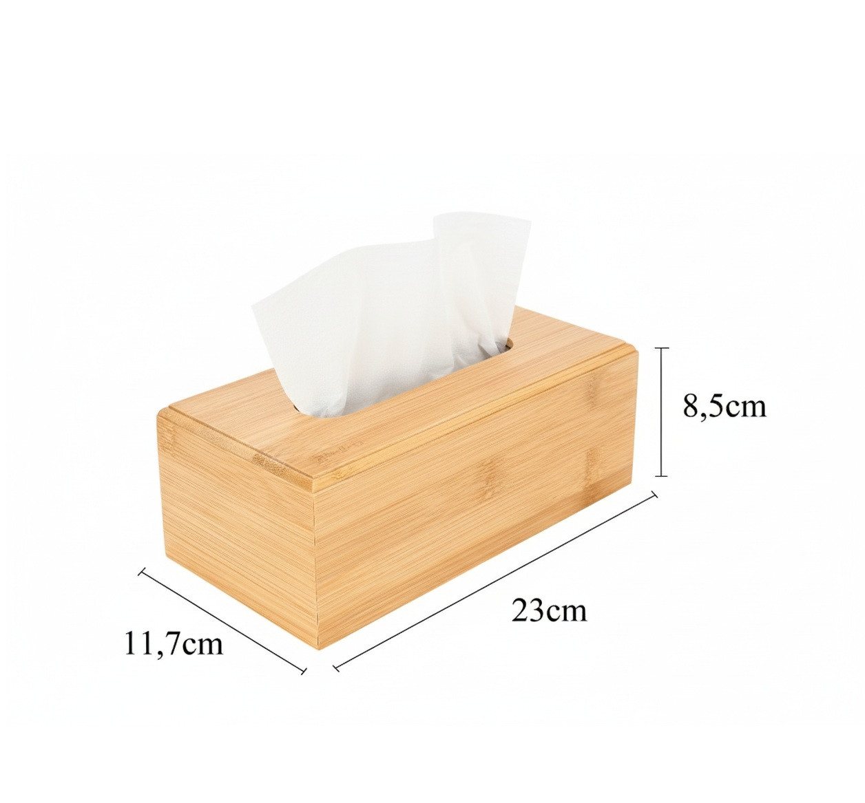 Cheffinger Kosmetikbox Bambus Taschentuschbox - Kosmetikbox für Bad, Wohnzimmer & Büro (1 St) – Bild 2 von 3