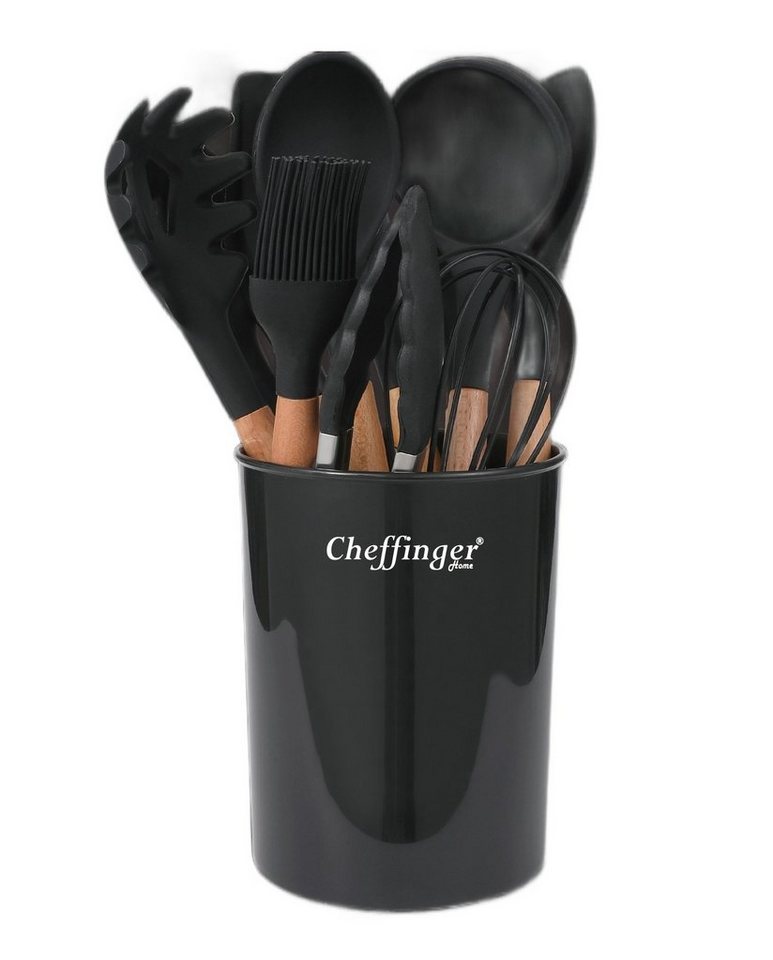 Cheffinger Küchenorganizer-Set Küchenhelfer Küchenutensilien Set mit Ständer 12-tlg.schwarz, (Küchenhelferset bestehend aus 12 Teilen) – Bild 2 von 3