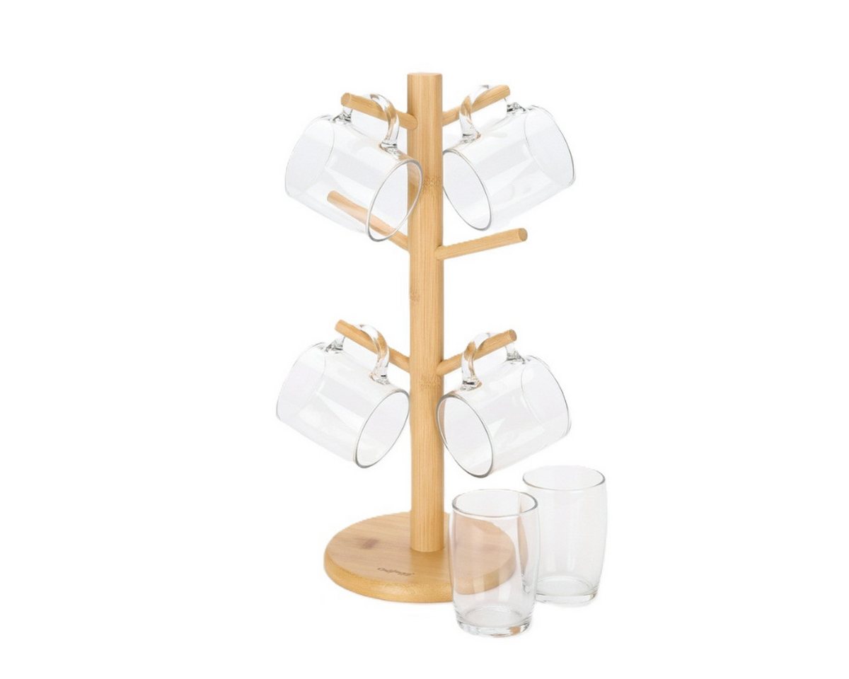 Cheffinger Küchenorganizer-Set Küchenständer aus Bambus, Tassenhalter & Brezelbaum, (1-tlg) – Bild 2 von 5