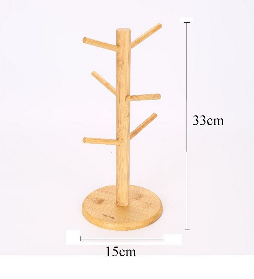 Cheffinger Küchenorganizer-Set Küchenständer aus Bambus, Tassenhalter & Brezelbaum, (1-tlg) – Bild 3 von 5