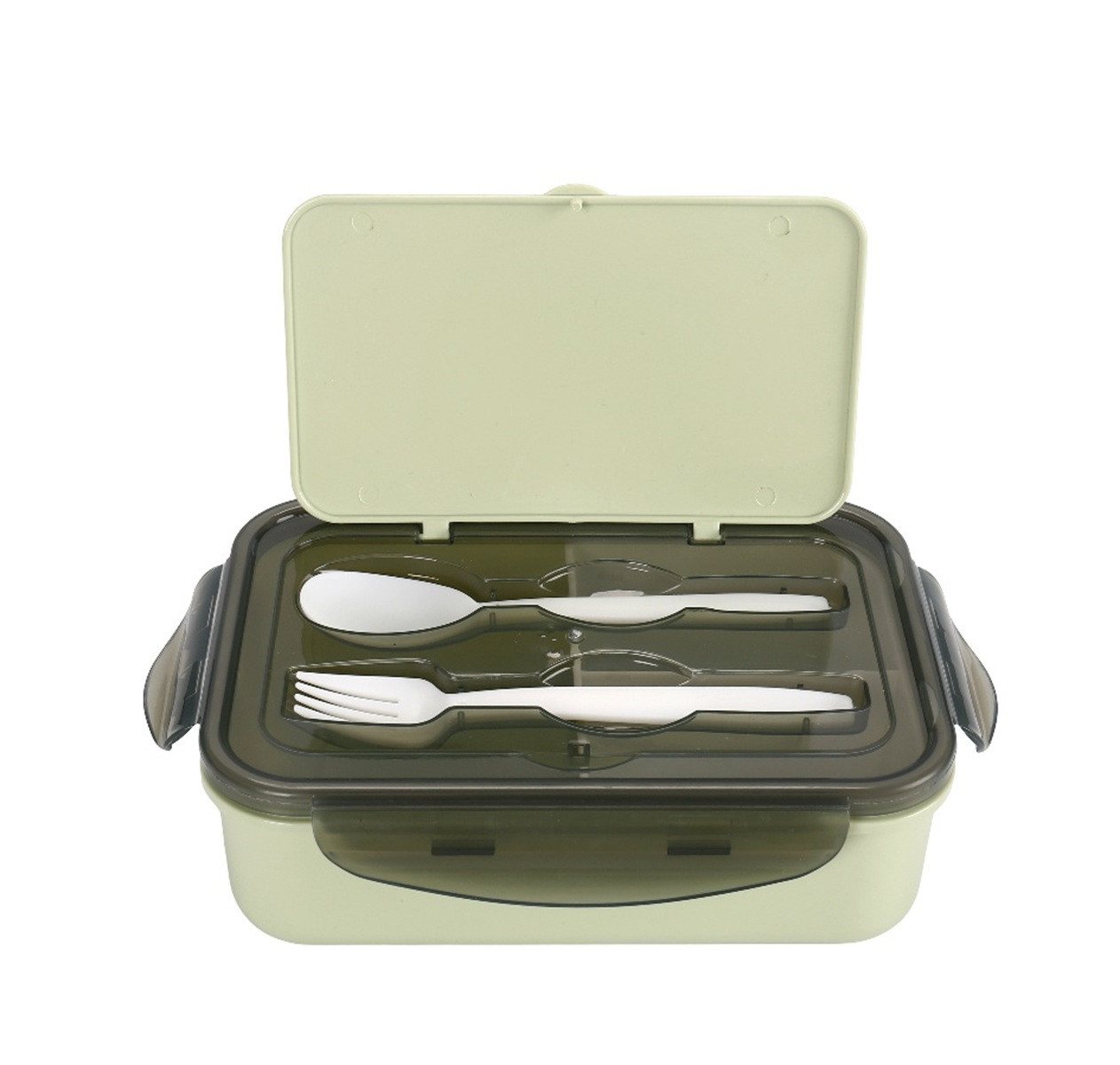 Cheffinger Lunchbox Brotdose mit Gabel & Löffel – Lunchbox 1,3L für Kinder & Erwachsene, Kunststoff, (4-tlg), mit Gabel & Löffel – Bild 2 von 5
